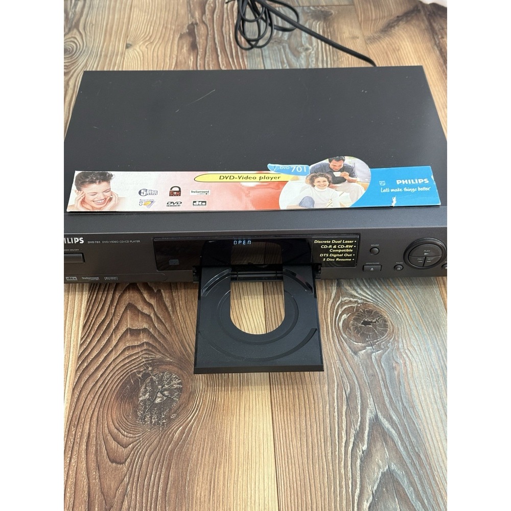 Philips DVD711 DVD Video CD Player Tested and Working NO REMOTE